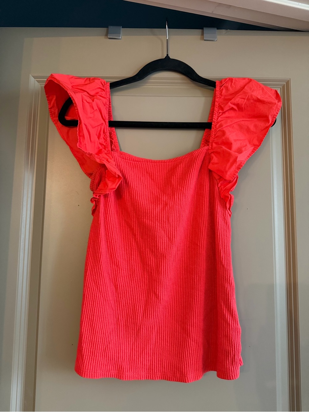 a new day Red Ribbed Square Neck Tank